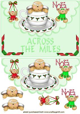 Across the Miles, Cheeky Gingerbread Men, Scalloped Envelop