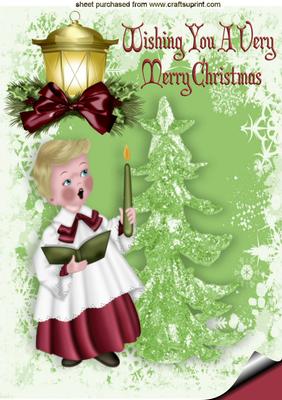 Little Choir Boy with Tree and Lantern A4