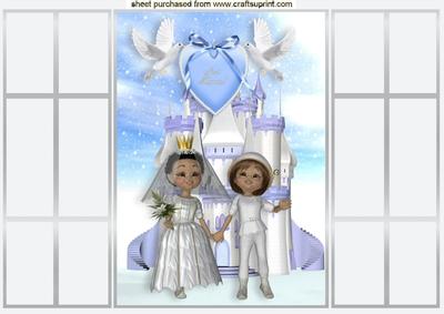 Fairytale Wedding with Palace and Doves French Gatefold