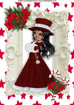 All Wrapped Up for Winter, in Ornate Frame with Candykane A4