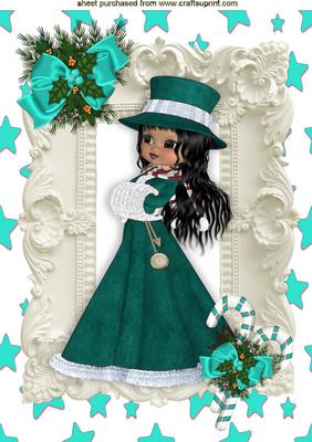All Wrapped Up for Winter in Turq Ornate Frame A4