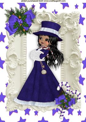 All Wrapped Up for Winter in Purple in Ornate Frame A4