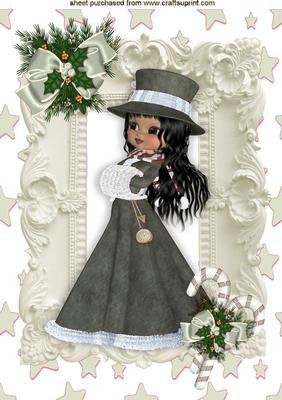 All Wrapped Up for Winter in Silver in Ornate Frame A4
