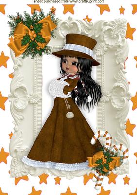 All Wrapped Up for Winter in Gold in Ornate Frame A4