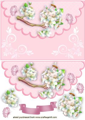 Pretty White Blossoms on a Scalloped Envelope