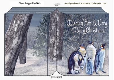 Cute Penguins in a Snow Scene Folded Book