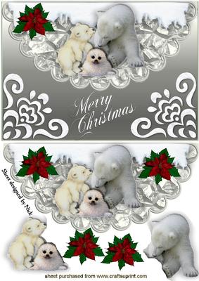 Cute Snow Animals on a Scalloped Envelope