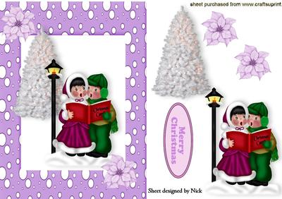 Christmas Carol Singers in Snow Frame