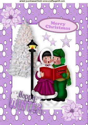 Christmas Carol Singers in Snow Frame A4