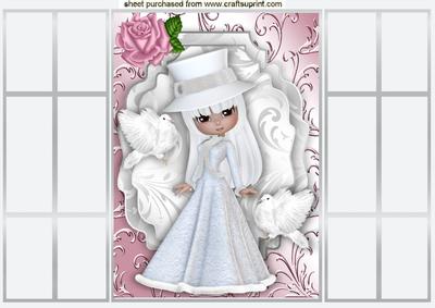 Sweet Bird Lady with White Doves French Gatefold
