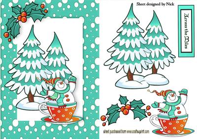 Across the Miles Snowman in a Teacup