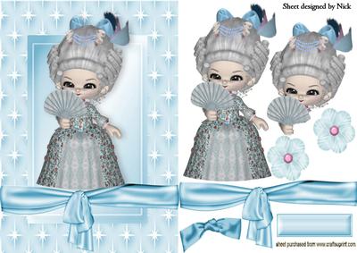 Little 18th Century Gumdrop Lady in Star Frame