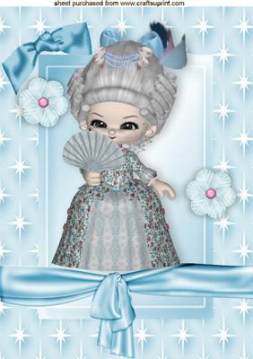 Little 18th Century Gumdrop Lady in Star Frame A4