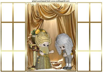 Cute 18th Century Dancing Couple French Gatefold