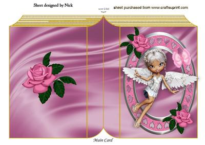 Sweet Little Faerie in Heart Frame, Folded Book
