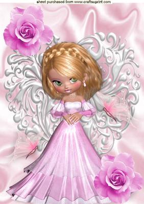 Pretty as a Pink Rose on a Silver Heart A4