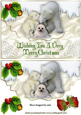 Snow Animals on a Scalloped Envelope