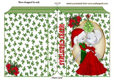 Kisses Under the Mistletoe, Cute Mice Folded Book