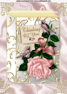 Thinking of You, Roses and Little Birds A4