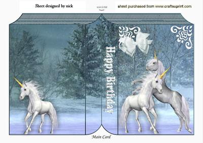 White Horses in Winter with Snow Folded Book