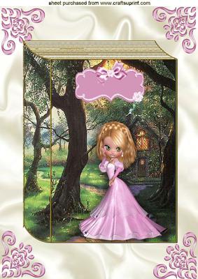 Pretty Lady in Woodland Scene, Folded Book A4