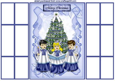 Christmas Carol Singers in French Gatefold