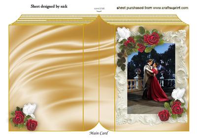 Romantic Couple with Red Roses Folded Book