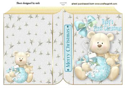 Baby's First Christmas Little Bear on Folded Book