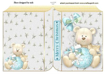 Little Bear Sitting on Bauble Folded Book
