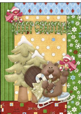 Beaver on Skates with Little Robin in Funky Frame A4
