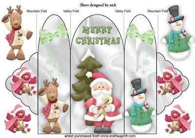 Christmas Santa and Friends Tri Fold