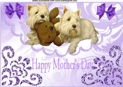 Westies for Mum on Mother's Day , Scalloped Envelope