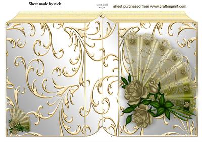 Lovely Rose Fan on Lace on a Folded Book