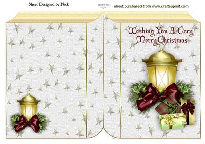 Christmas Candle and Presents on Star Folded Book