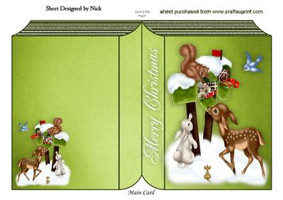 Woodland Animals on Green Folded Book
