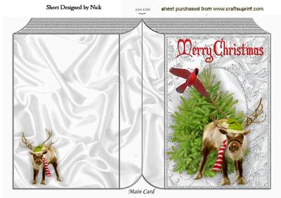 Reindeer with Cardinal Folded Book