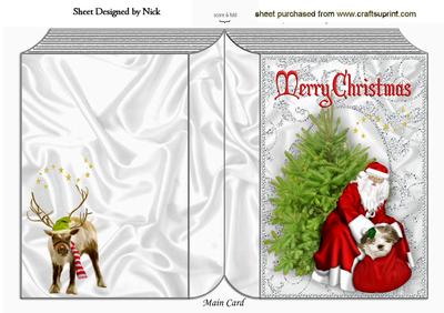 Santa with His Presents on a Folded Book