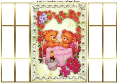 To My Darling Valentine Cute Teddies, French Gatefold