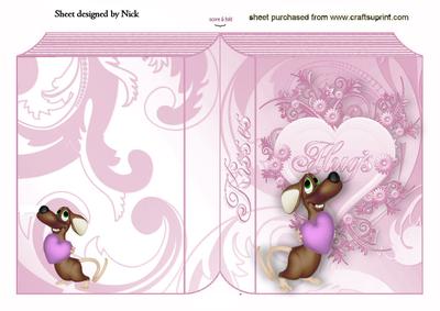 Cute Little Mouse with Heart, Hug and Kisses Too, Book