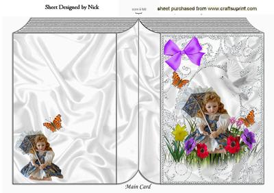 Pretty Porcelyn Doll with Flowers Folded Book