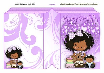 Little Ethnic Girl with Her Dolly Folded Book