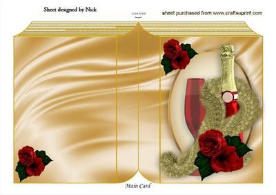 Champagne and Roses in a Gold Frame