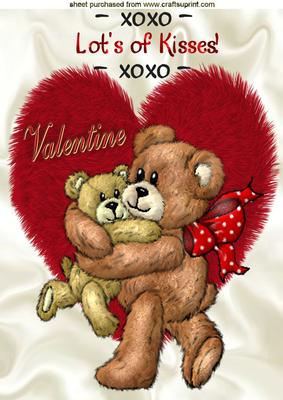Lots of Kisses Valentine Furry Bear A4