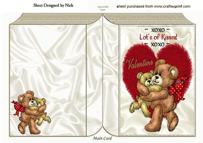 Furry Valentine Bear on a Folded Book