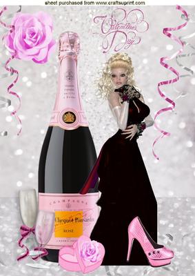 Pink Champagne with Lady and Rose A4
