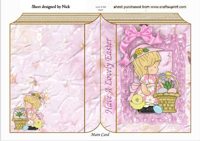 Have a Lovely Easter Cute Little Girl Folded Book
