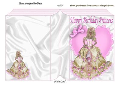 Pretty Princess in Pink with Roses Folded Book