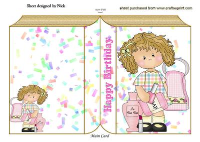 Little Girl with Makeup Folded Book
