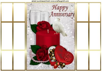 Candle, Roses and Dove Valentine French Gatefold