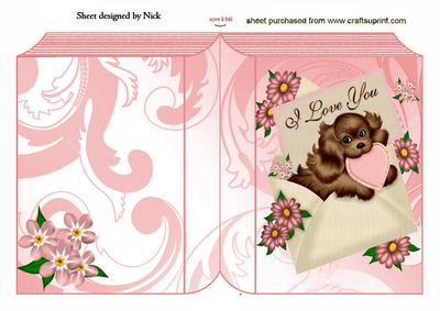 Cute Little Puppy in Envelope I Love You
